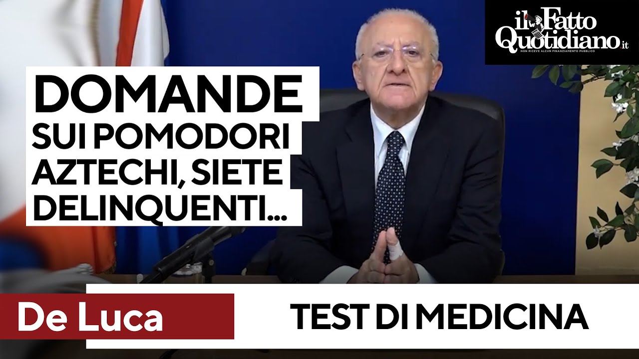 De Luca contro i test Medicina: 