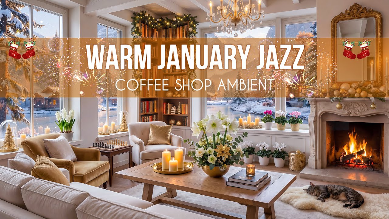Snowy Winter Coffee Shop Jazz Vibes ❄️ | Smooth Cool Cozy Jazz, Relaxing Music