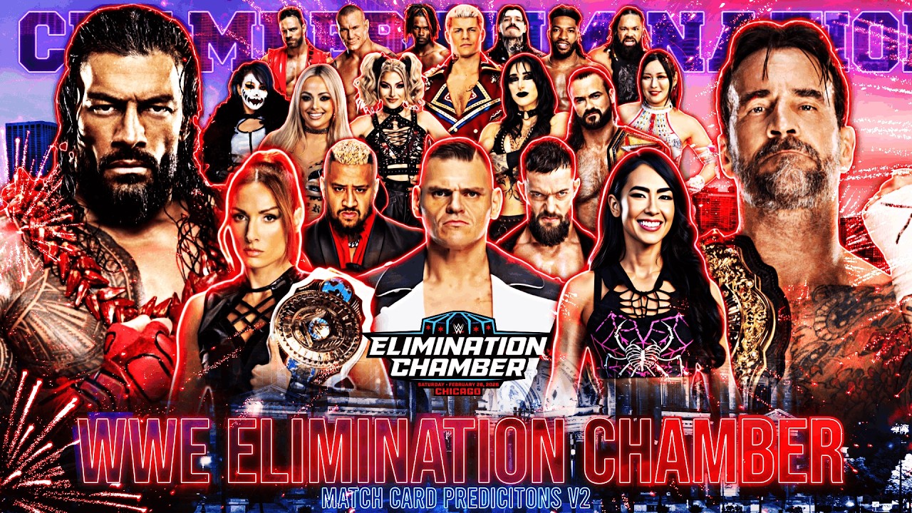 Прогнозы на матчи WWE Elimination Chamber 2026, версия 2.
