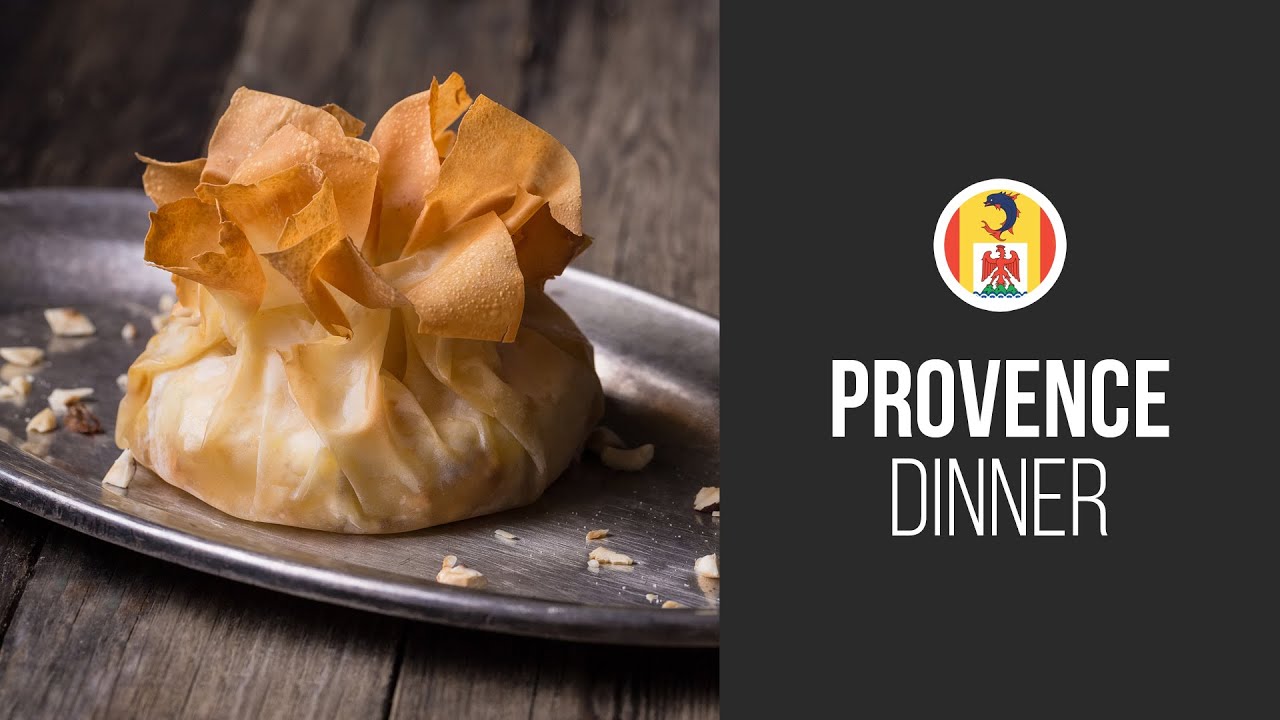 Baked Brie Cheese with Honey and Hazelnuts in Filo Pastry || Around the World:Provence Dinner