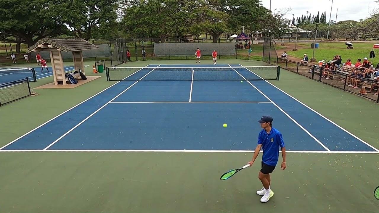 Kaiser HS Varsity Tennis: Tavin-Merik v Kalani, OIA Championship, 4-13-24, Win