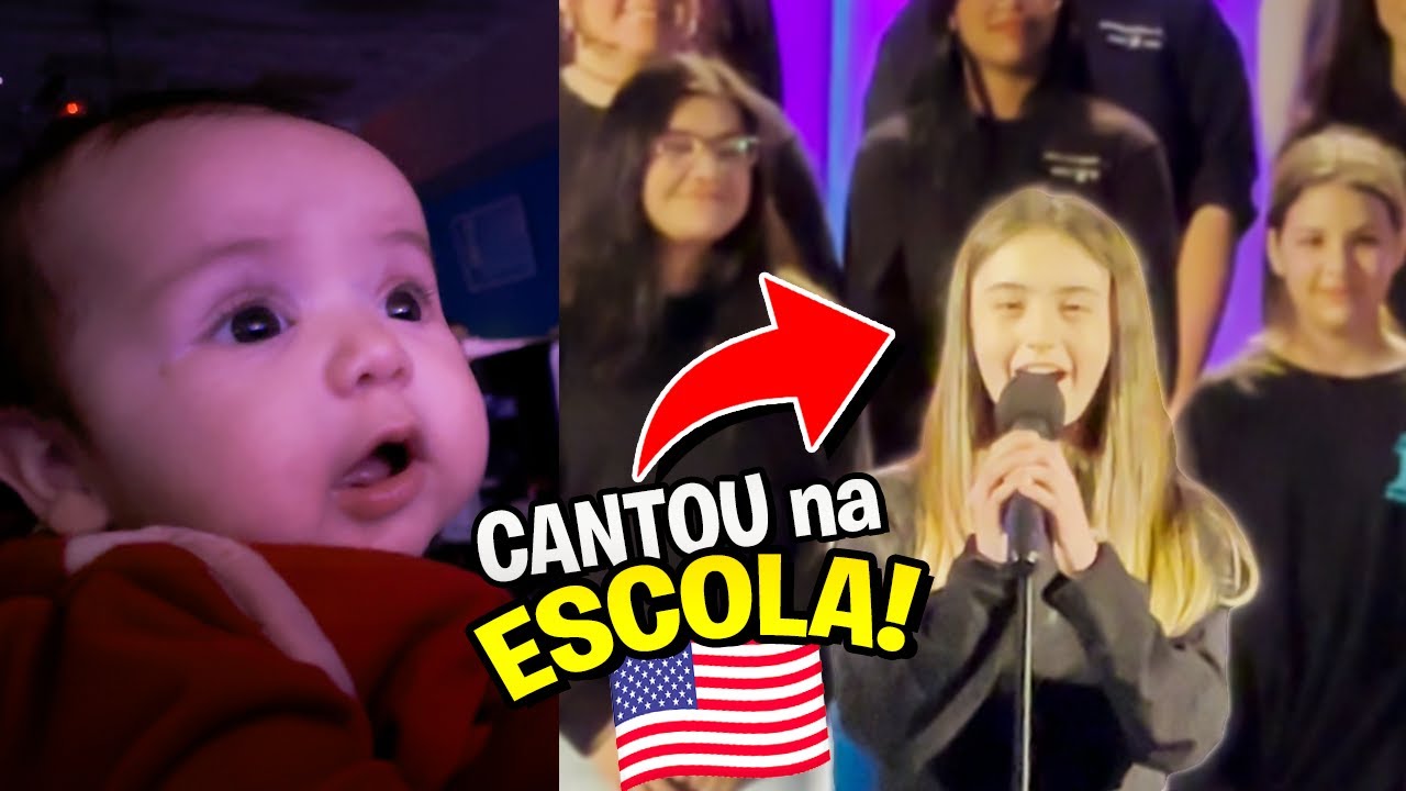 MINHA FILHA ASHLEY CANTOU na FRENTE da ESCOLA INTEIRA! *Emocionante Pai Também Joga