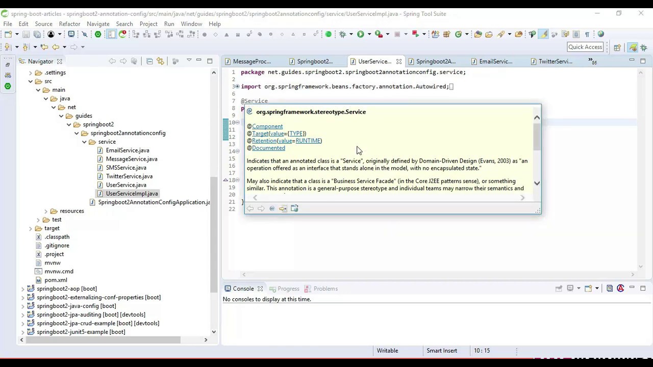 Spring Boot Application using Annotation Based Configuration Example