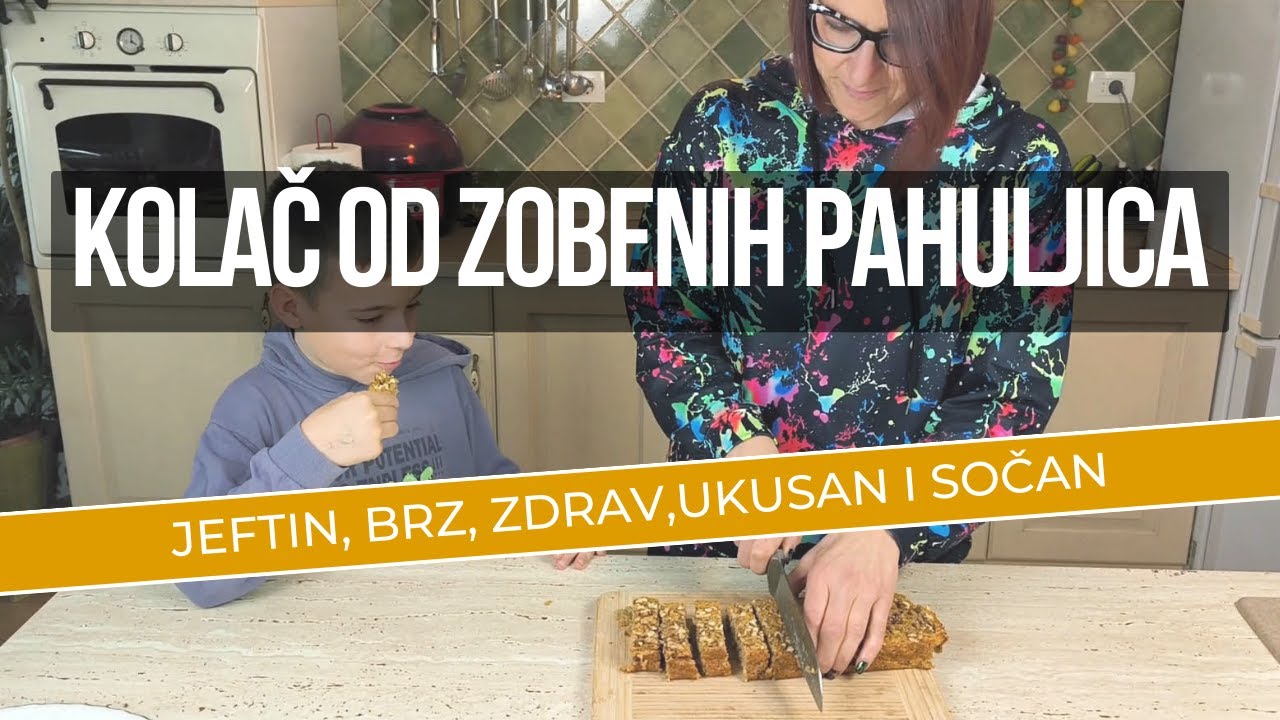 Kolač od zobenih pahuljica. Jeftin, zdrav brz i bez šećera. Djeca ga obožavaju.