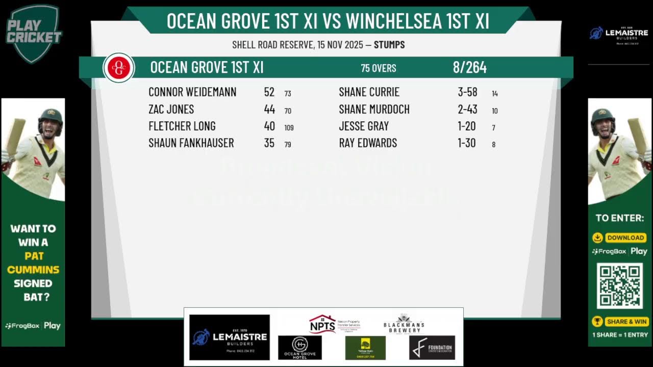 Ocean Grove 1st XI v Winchelsea 1st XI