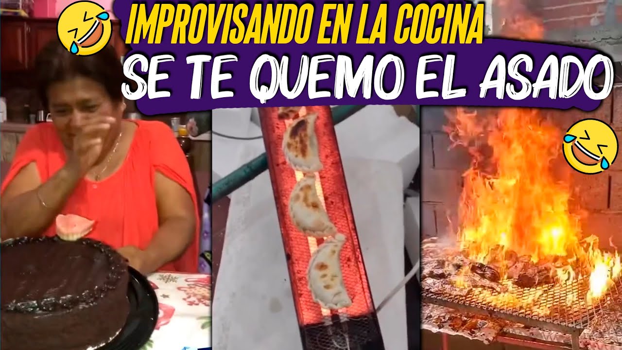 IMPROVISANDO EN LA COCINA, SE TE QUEMO EL ASADO😂#HUMOR EN LAS COCINAS 🤣