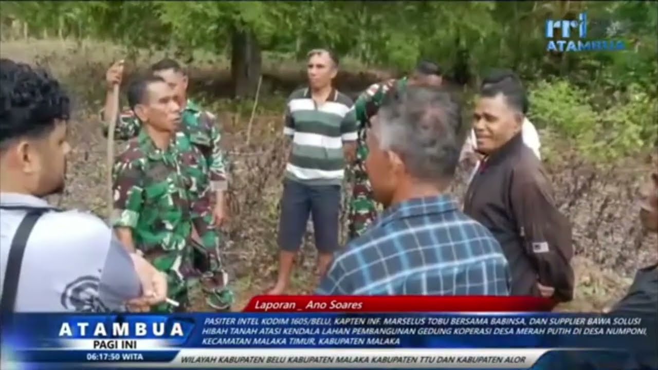 RRI Atambua- Pasiter Kodim 1605/Belu bersama Babinsa dan Warga Memastikan Lokasi Pembangunan KDKMP