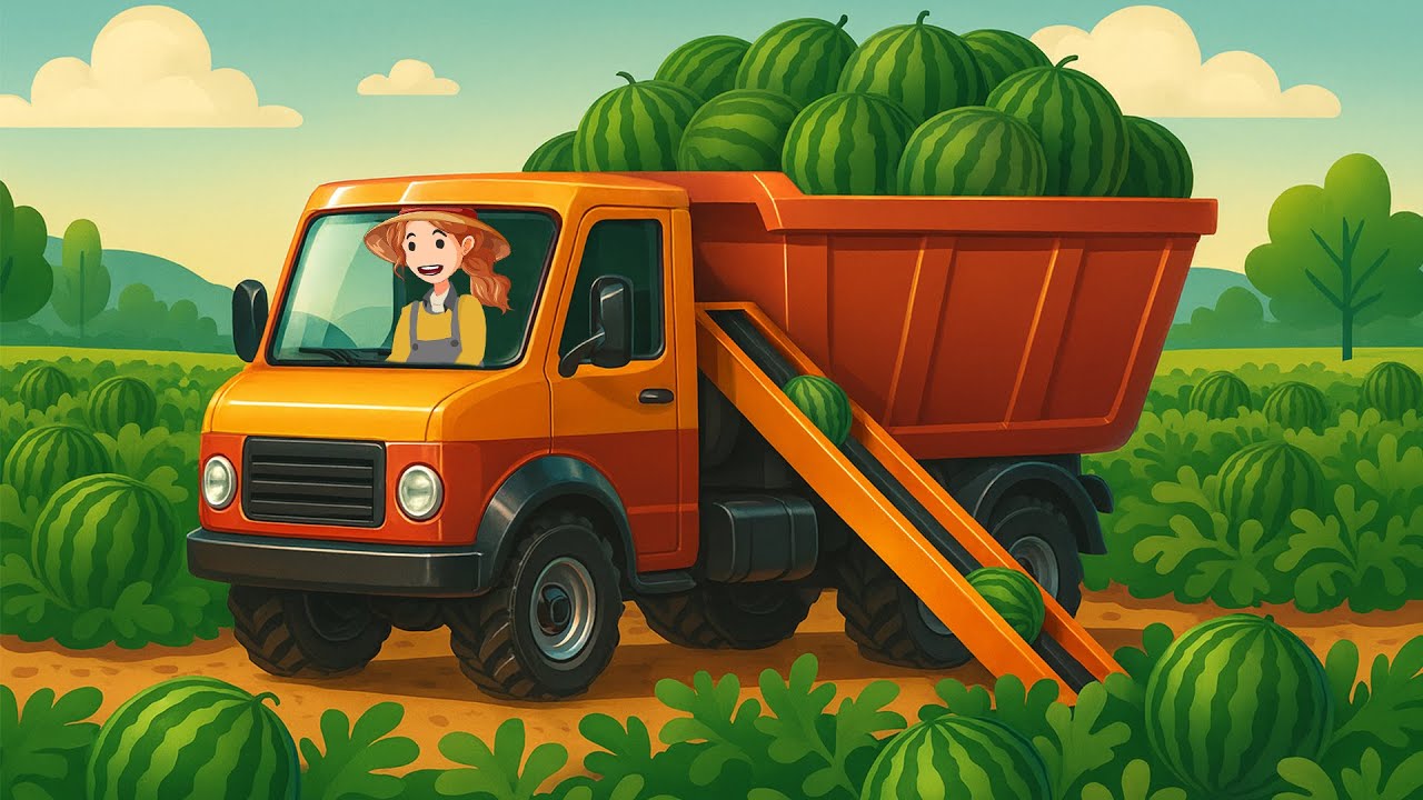 Truck Full of Watermelons! 🍉 Fun Animated Farm Story | Linh Farm 2
