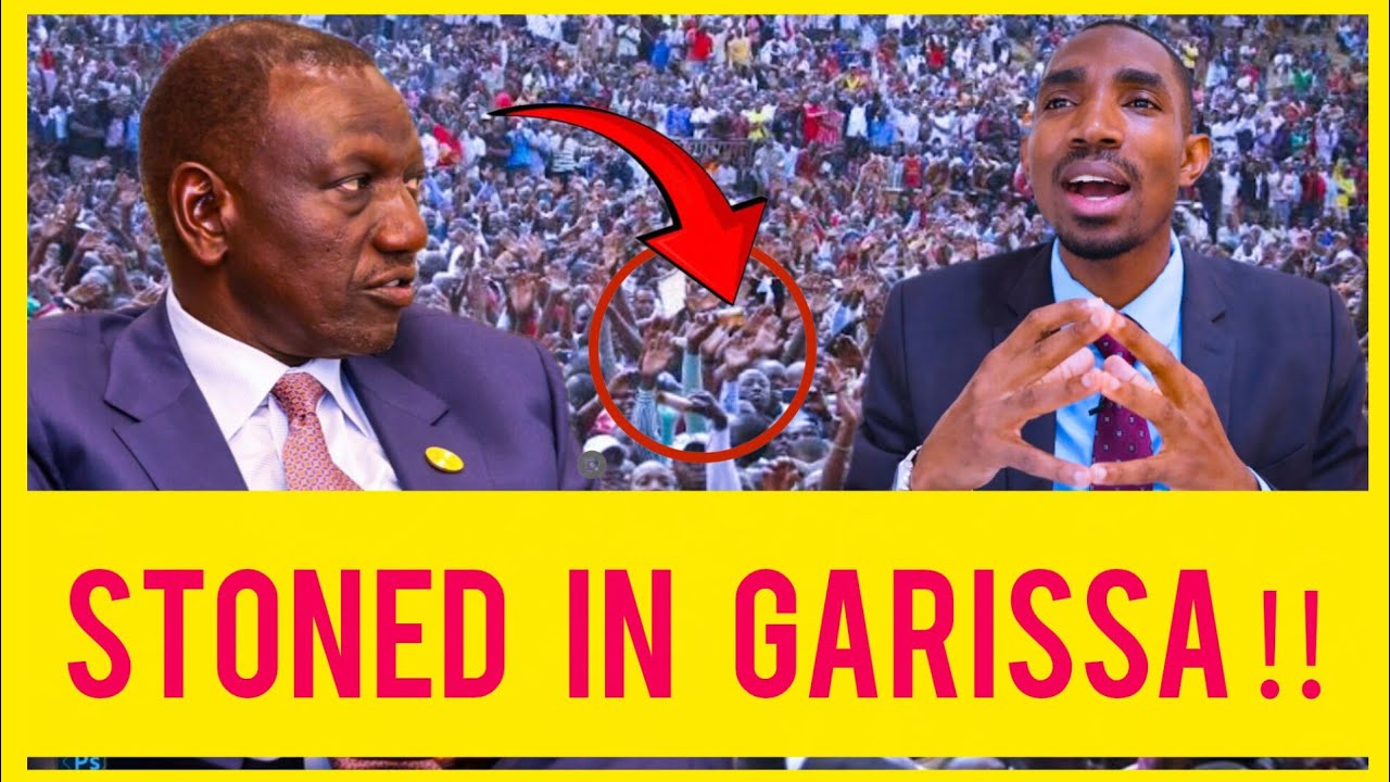 🚨  RUTO STONED BY HECKLING CROWD IN GARISSA DEMANDING WATER & ELECTRITY DURING HIS NYOTTA PROGRAM 🔥