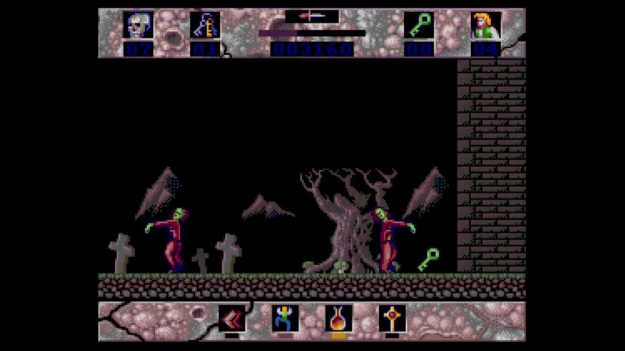 Horror Zombies from the Crypt (Amiga) | Full Longplay | Classic Horror Platformer