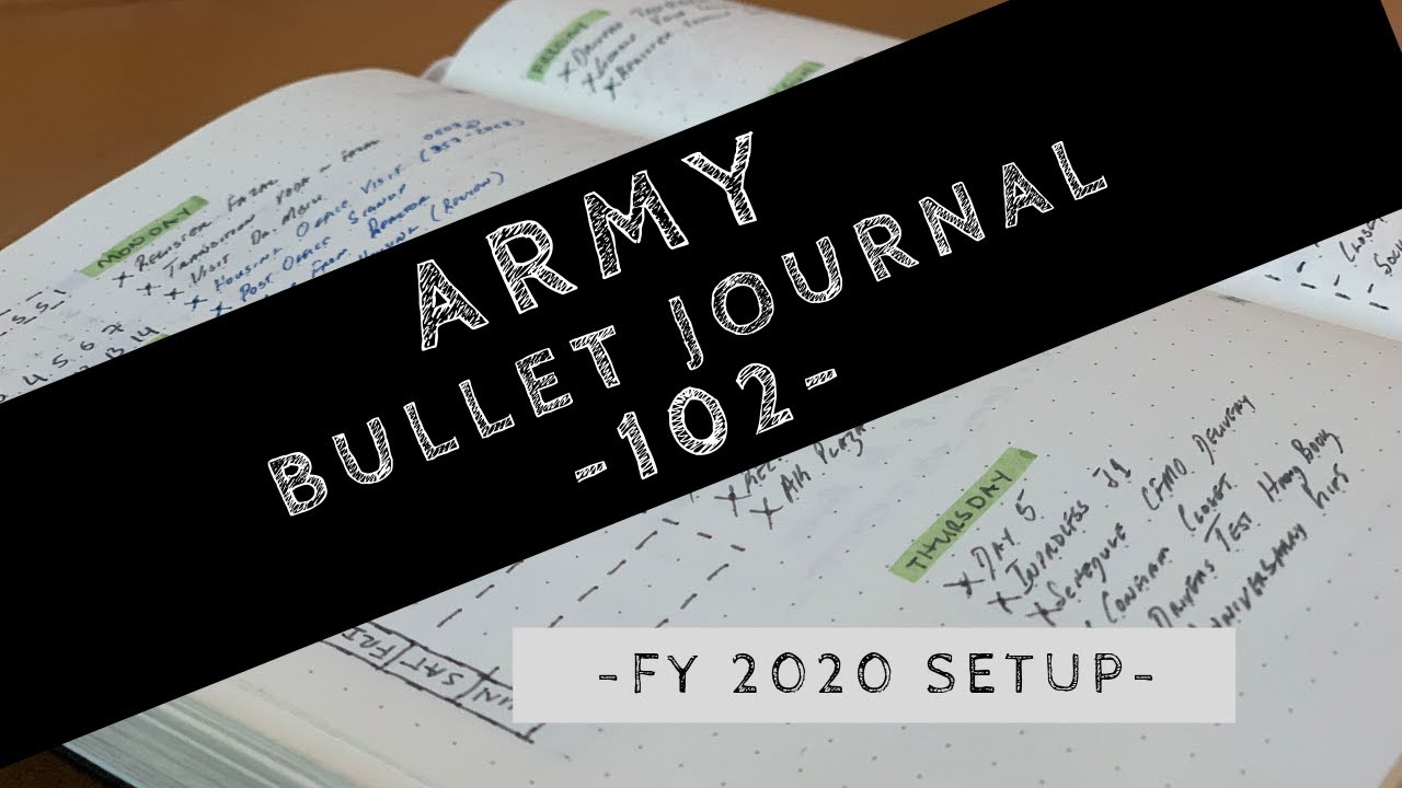 Army Bullet Journal 102 FY 2020 Setup