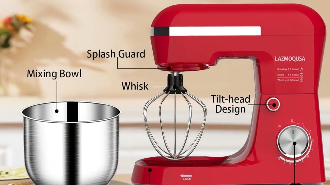 3-in-1 Electric Stand Mixer 🧁 5.5 Quart Household Food Mixer | Multi-Speed for Bread, Cake & More