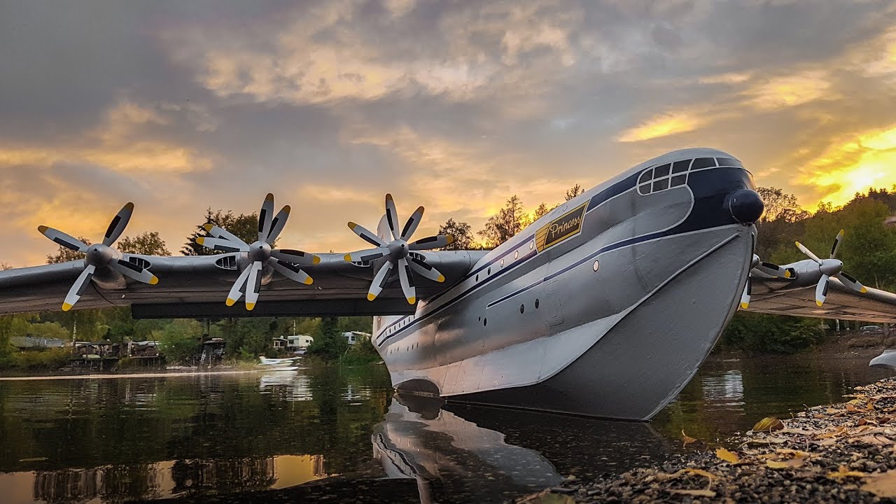 Saunders Roe Princess - Wasserflug Flugboot im Eigenbau aus Depron - ein Video von Modell AVIATOR