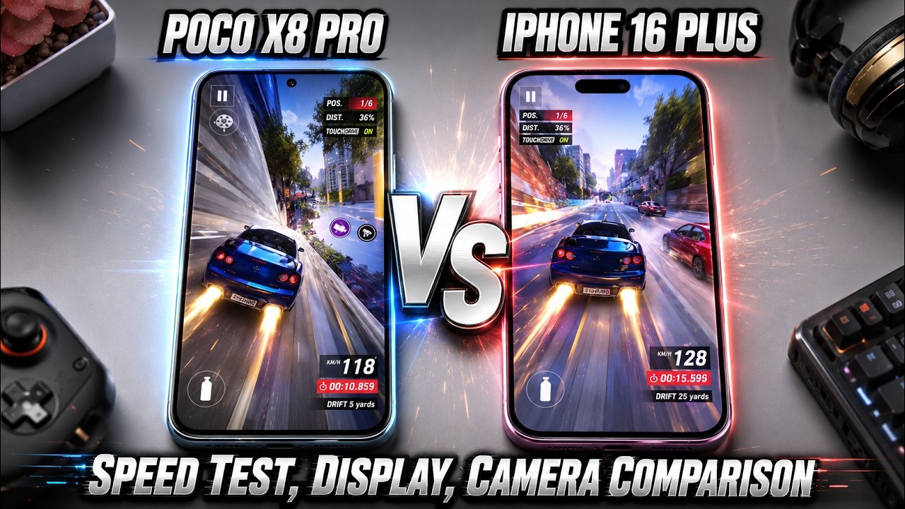POCO X8 Pro vs iPhone 16 Plus | Speed Test, Display, Camera Comparison
