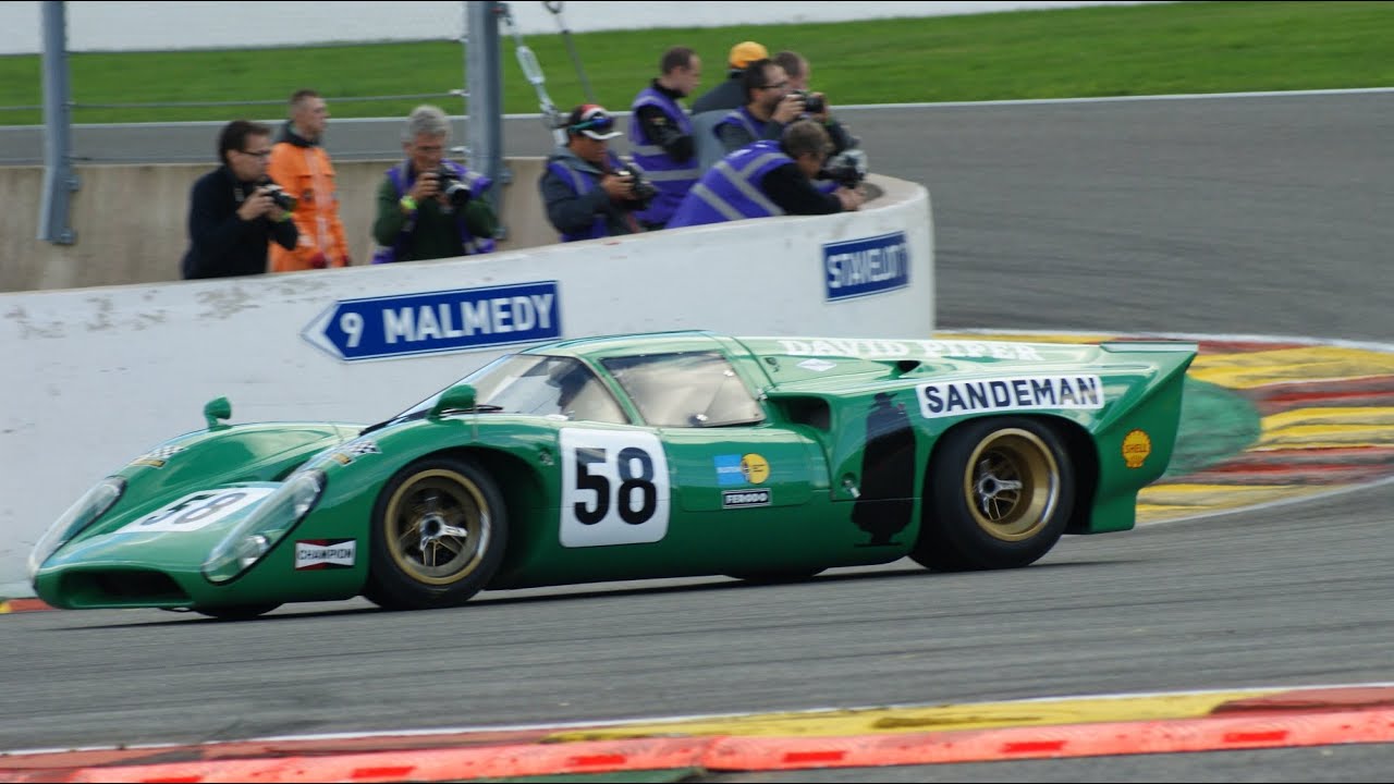 Lola T70 MK3B David Piper on Spa : V8 accelerations & Fly Bys [HD]