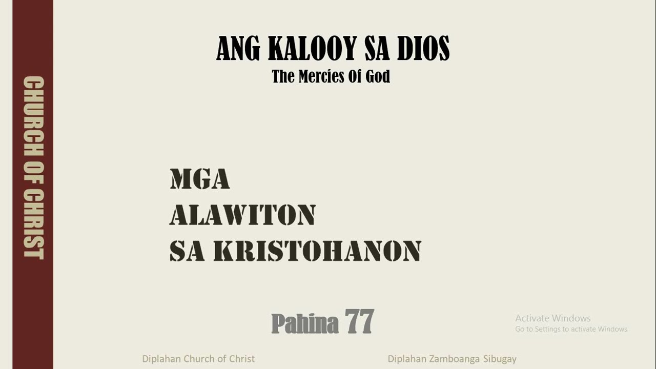 The Mercies of God- Ang Kalooy sa Dios with Claudine