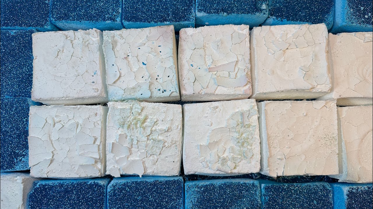 White Flakey Blocks and Blue Homemade Blocks