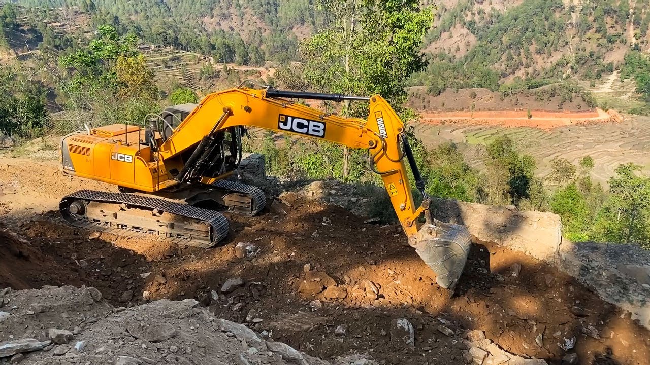 Building a Mountain Road with a JCB Excavator | Excavator Planet