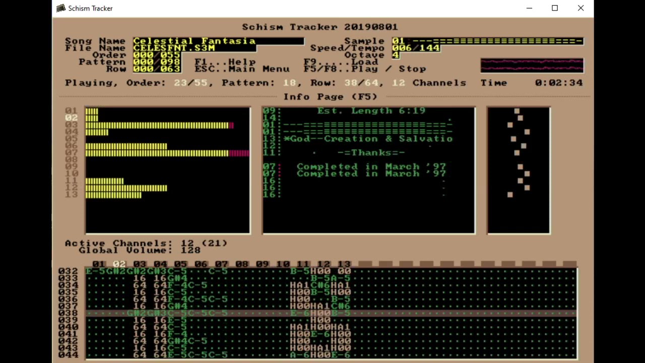 Calestial Fantasia | Music Tracker | Schism Tracker