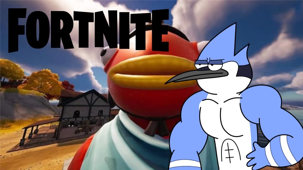 jugando con la skin de mordecai -Fortnite-8.camidk