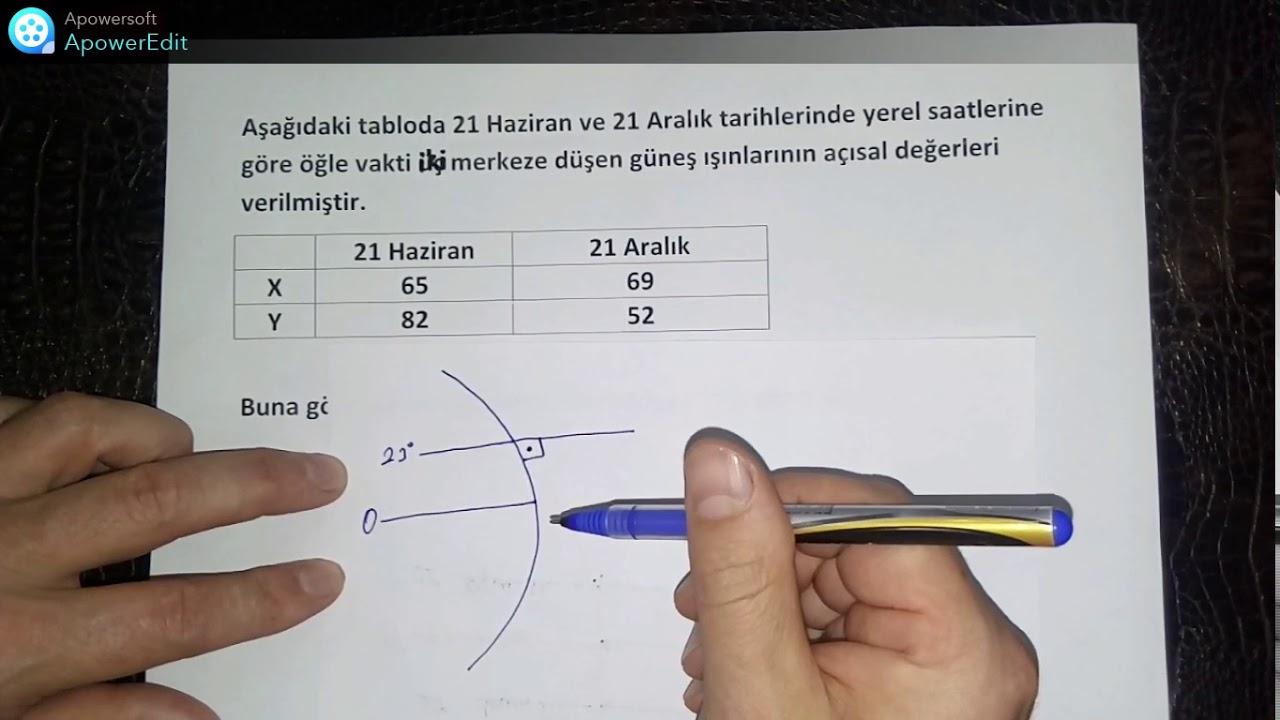 -6- güneş ışınlarının geliş açısı hesaplama 2 soru zor kısa ve net