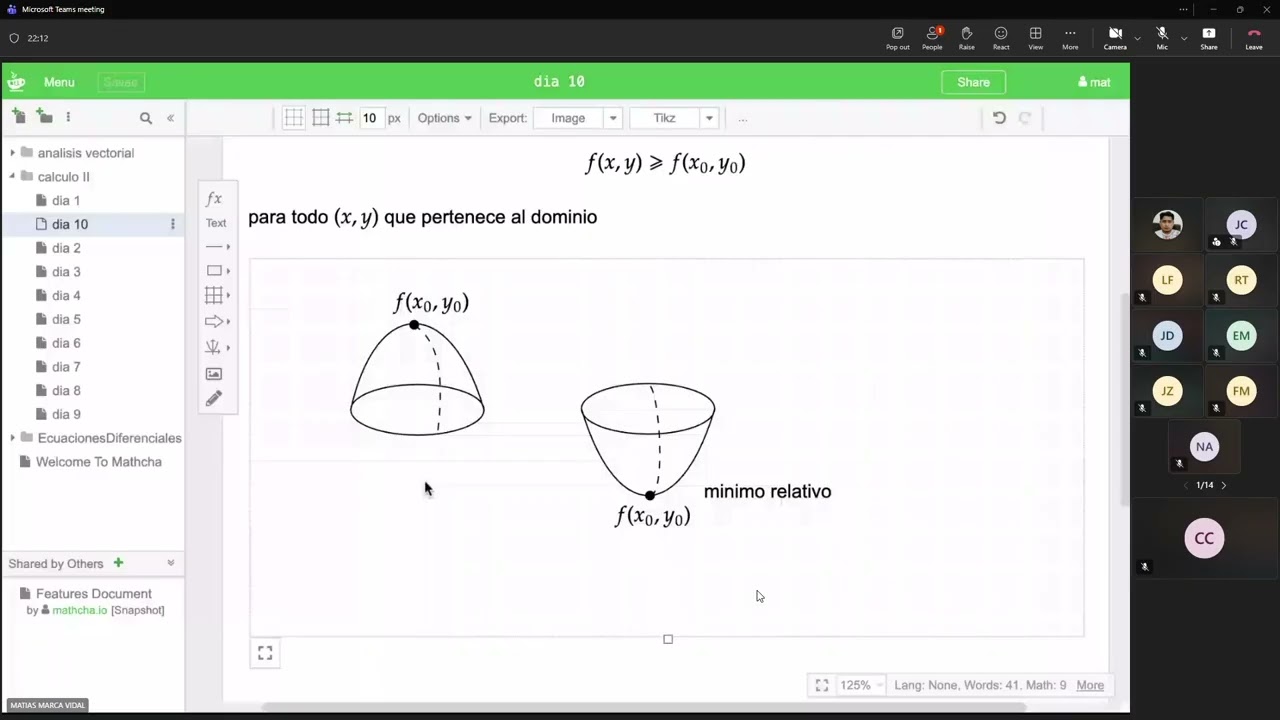 Calculo 2 - 1ra clase - Segundo parcial - Vidal Matias Marca