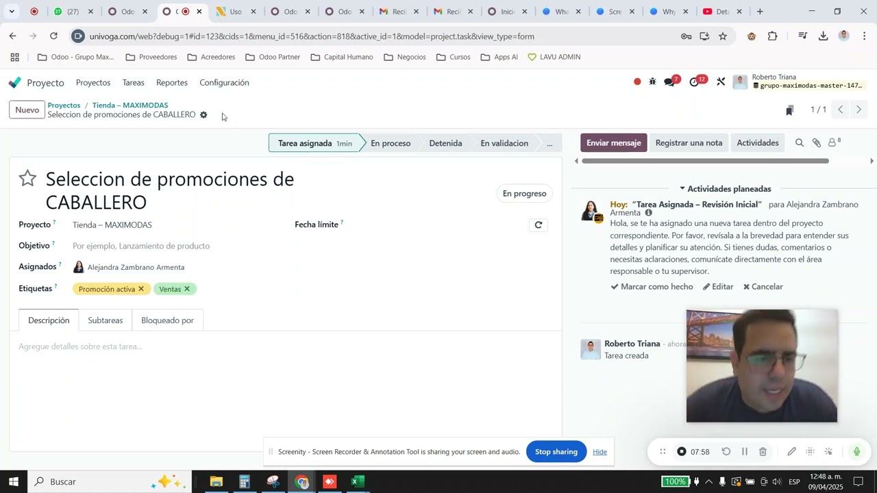 Odoo V18 - Tareas recurrente y Subtareas, diferencia con actividades