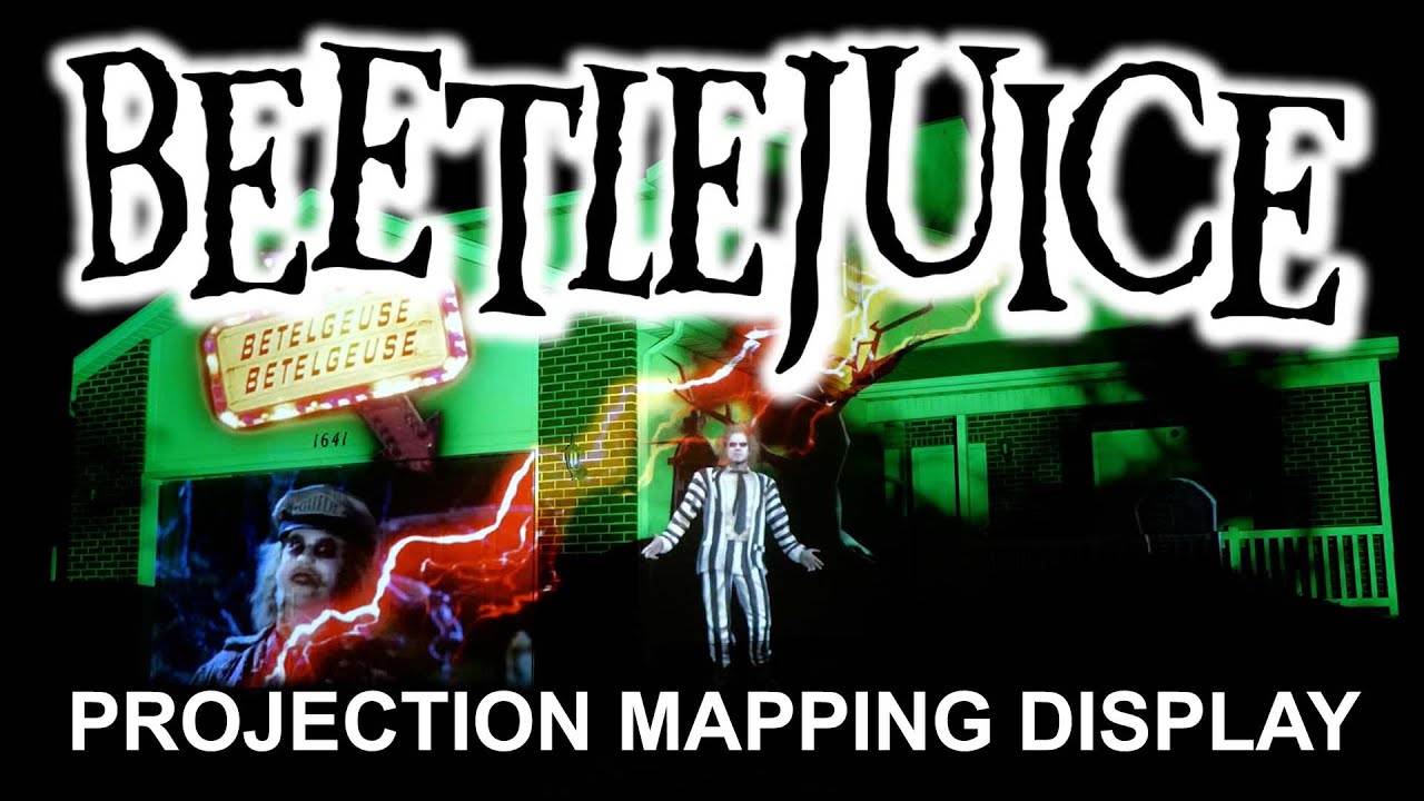Beetlejuice Halloween House Projection Mapping Live Display