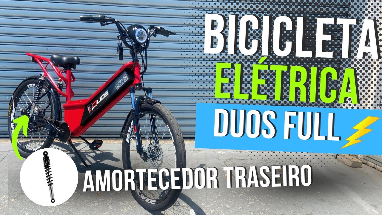 BICICLETA ELÉTRICA DUOS FULL SUSPENSION 800W - 2023
