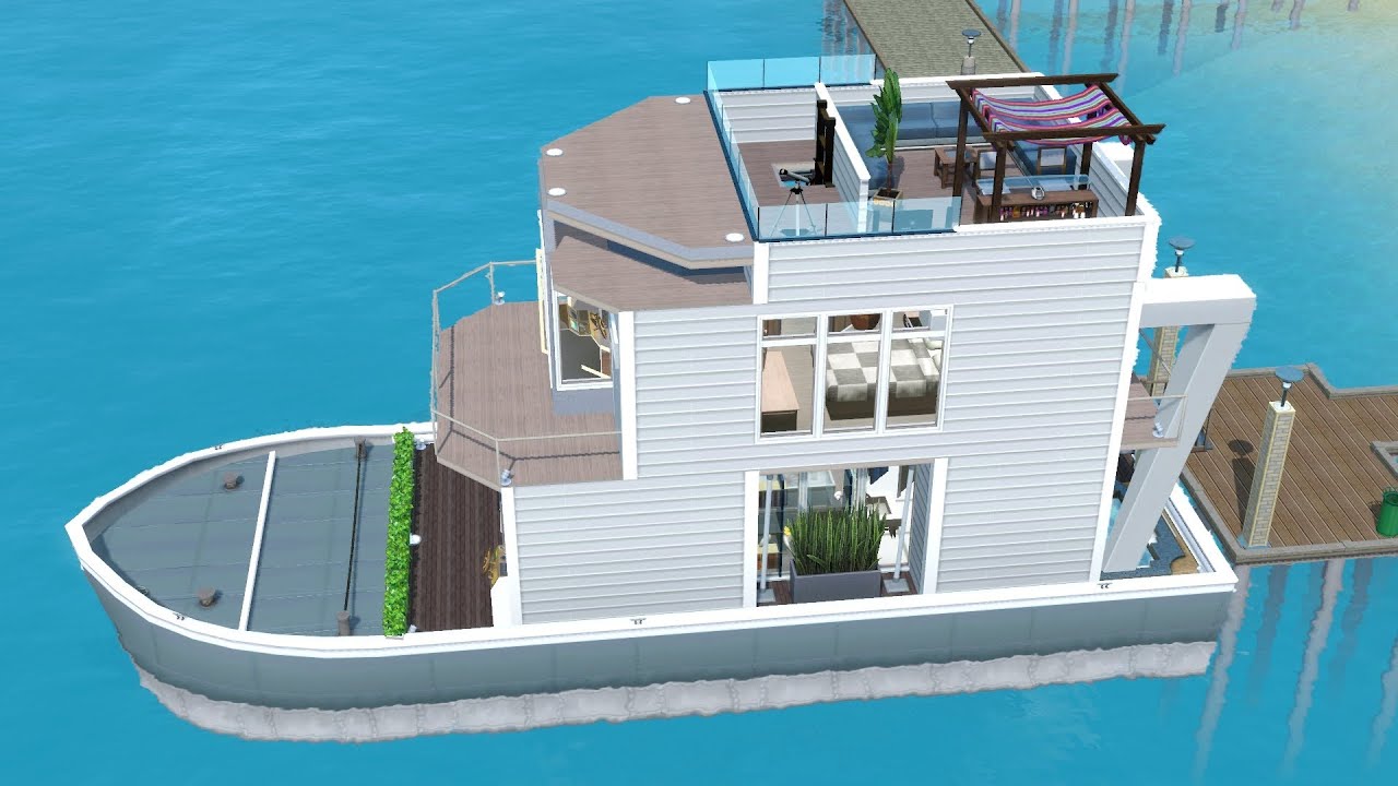 The Sims 3 House Boat building | SS Paradiso (Including dock)