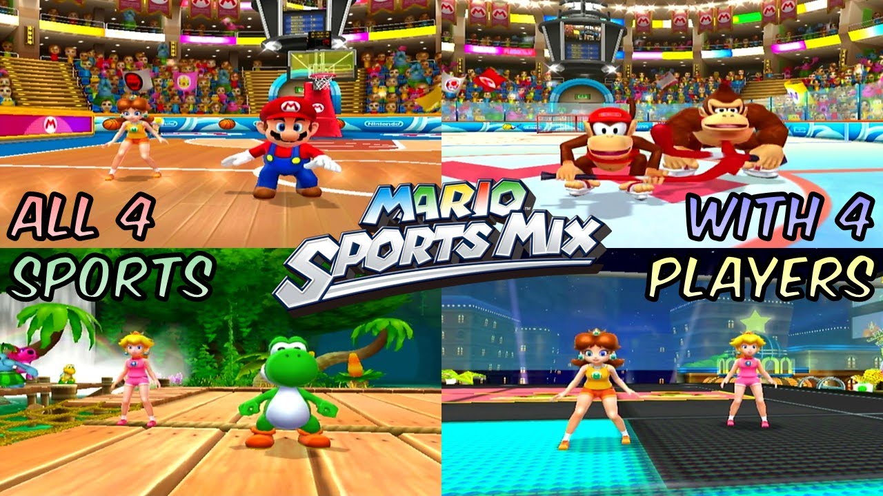 Mario Sports Mix - Exhibition Mode - All Sports With 4 Players
