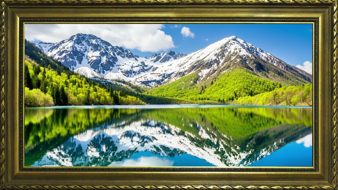 Stunning Spring View Living TV Frame_4K TV Frame