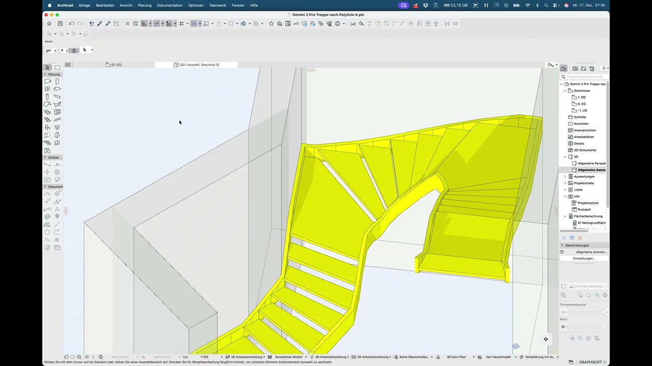 Archicad29 GDL Scripten mit KI für Polylinien Addon der Goodies   Stiege zeimlich frei 3