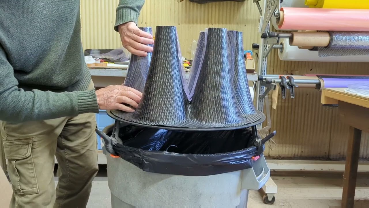 Complex carbon prepreg autoclave layup ASMR no talking