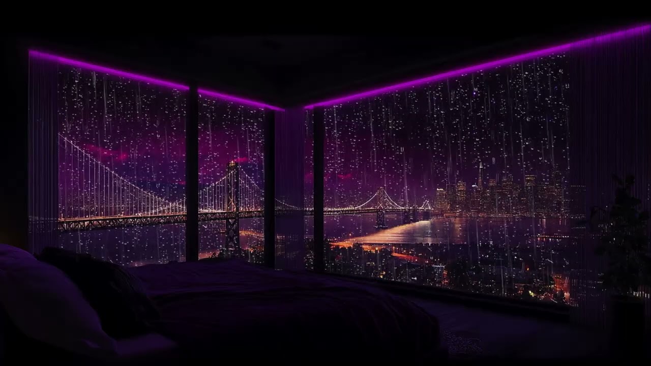 Deep Sleep Rain Playlist 🌧️ Night City Rain Sounds for Stress Relief & Calm Mind