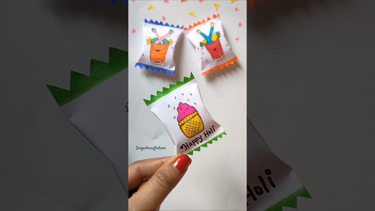 Happy Holi 🫟/Chocolate Gift/Holi craft #shorts #trending #happyholi #chocolate #chocolategift #diy
