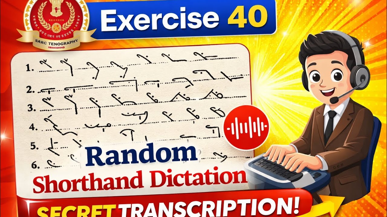 PITMAN SHORTHAND ( Exercise- 40 ) Random Dictation ✅   
