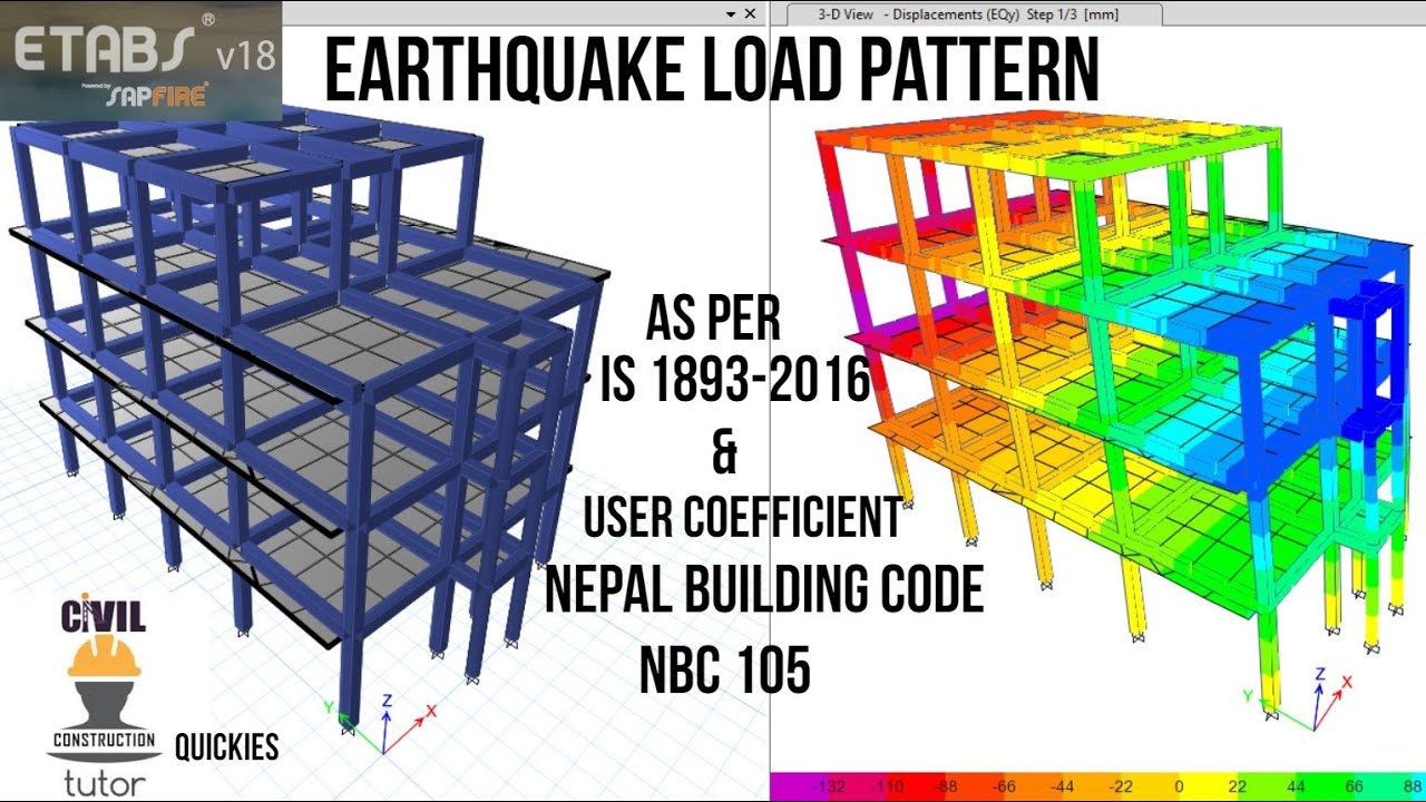 Define Earthquake Load Pattern As Per IS Code and User Coeff. (Nepal Building Code NBC 105) | ETABS