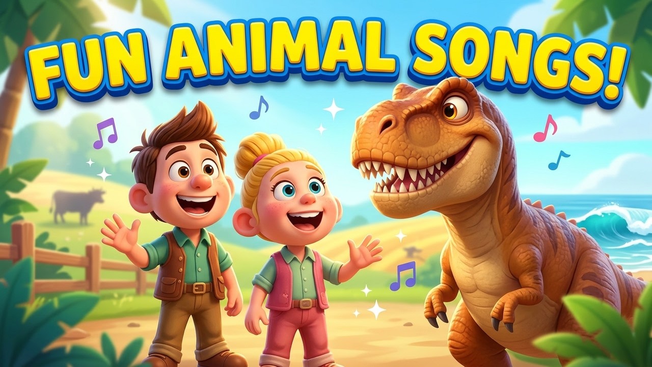 Kids Animal Songs 🎵 | Dinosaurs, Farm, Jungle, Safari & Sea Animals | Fun Learning Songs
