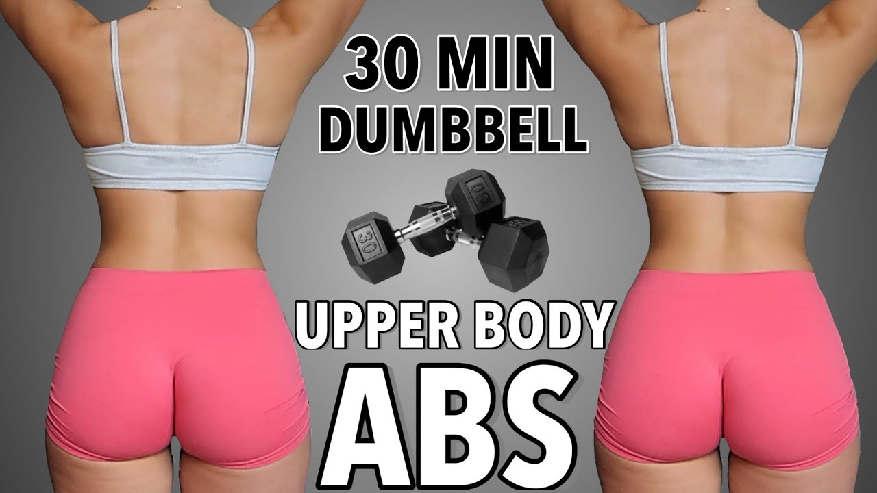 30 MIN DUMBBELL TONED ARMS & ABS Workout - Upper Body Strength Training | 30x30 Day - 10