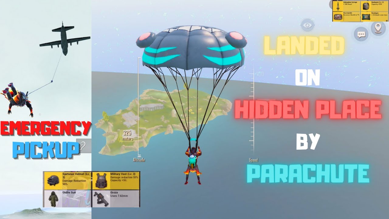 Travelling To Spawn Island By Parachute And Return With Emergency Pickup Erangel Best Loot BGMI