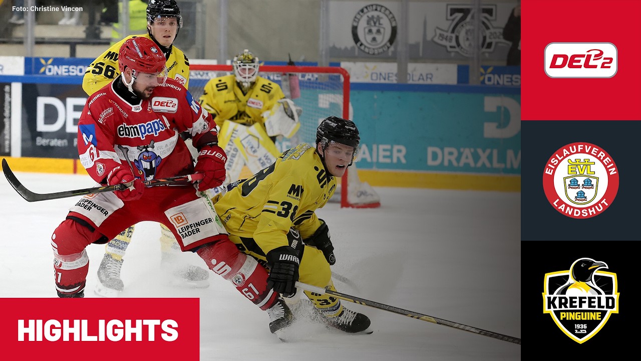 DEL2: EV Landshut vs Krefeld Pinguine 2. Spiel | Highlights