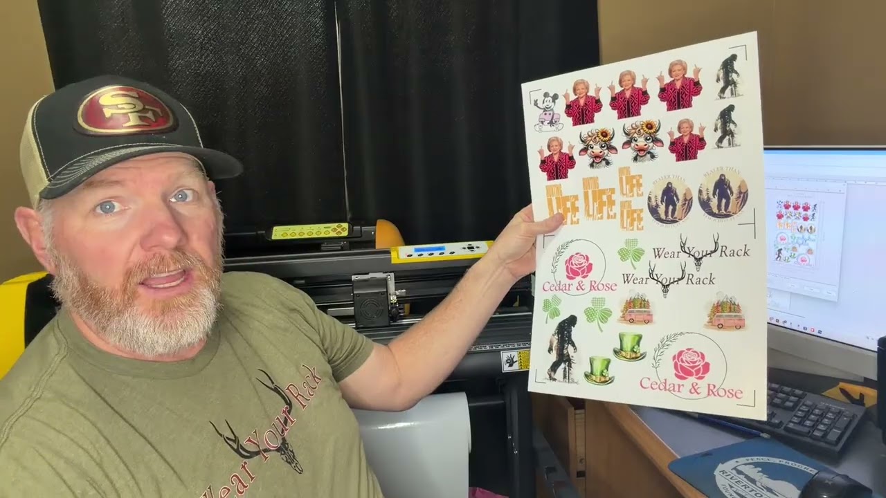 How to use the Vevor 34” vinyl cutter with auto camera contour cutting to cut stickers