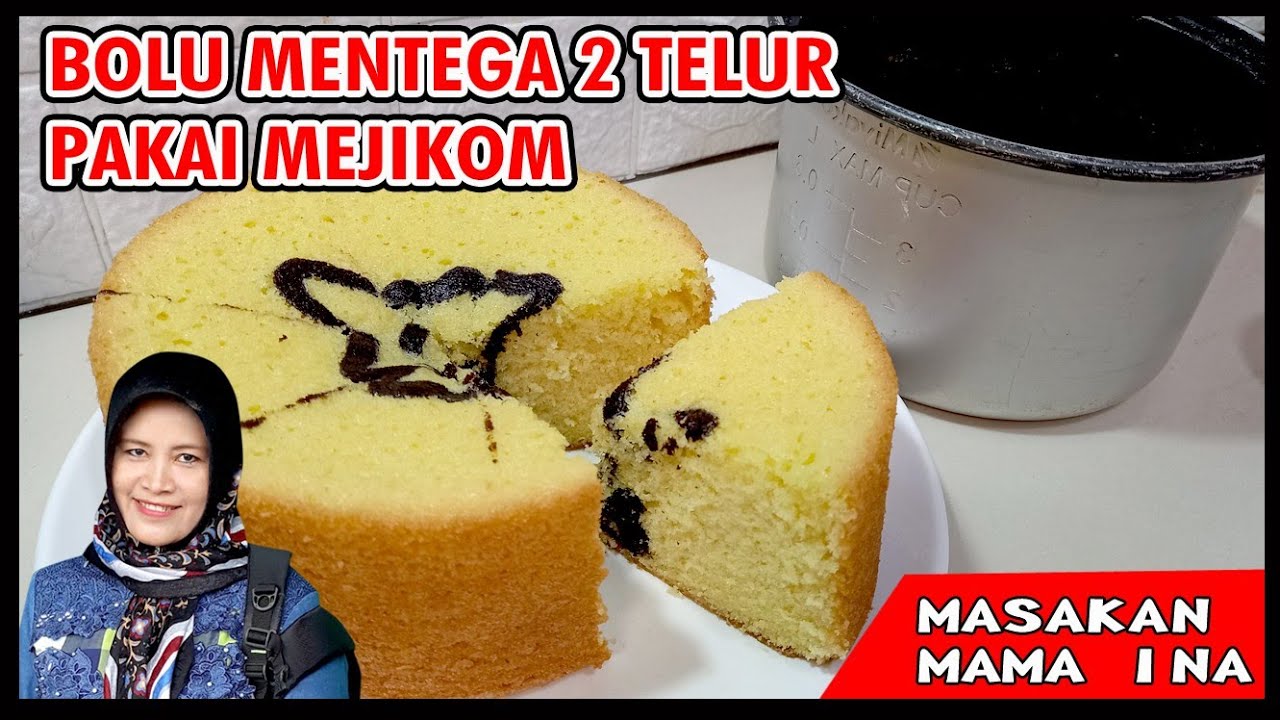 buat bolu mentega 2 telur pakai mejikom. enak banget mengembang sempurna