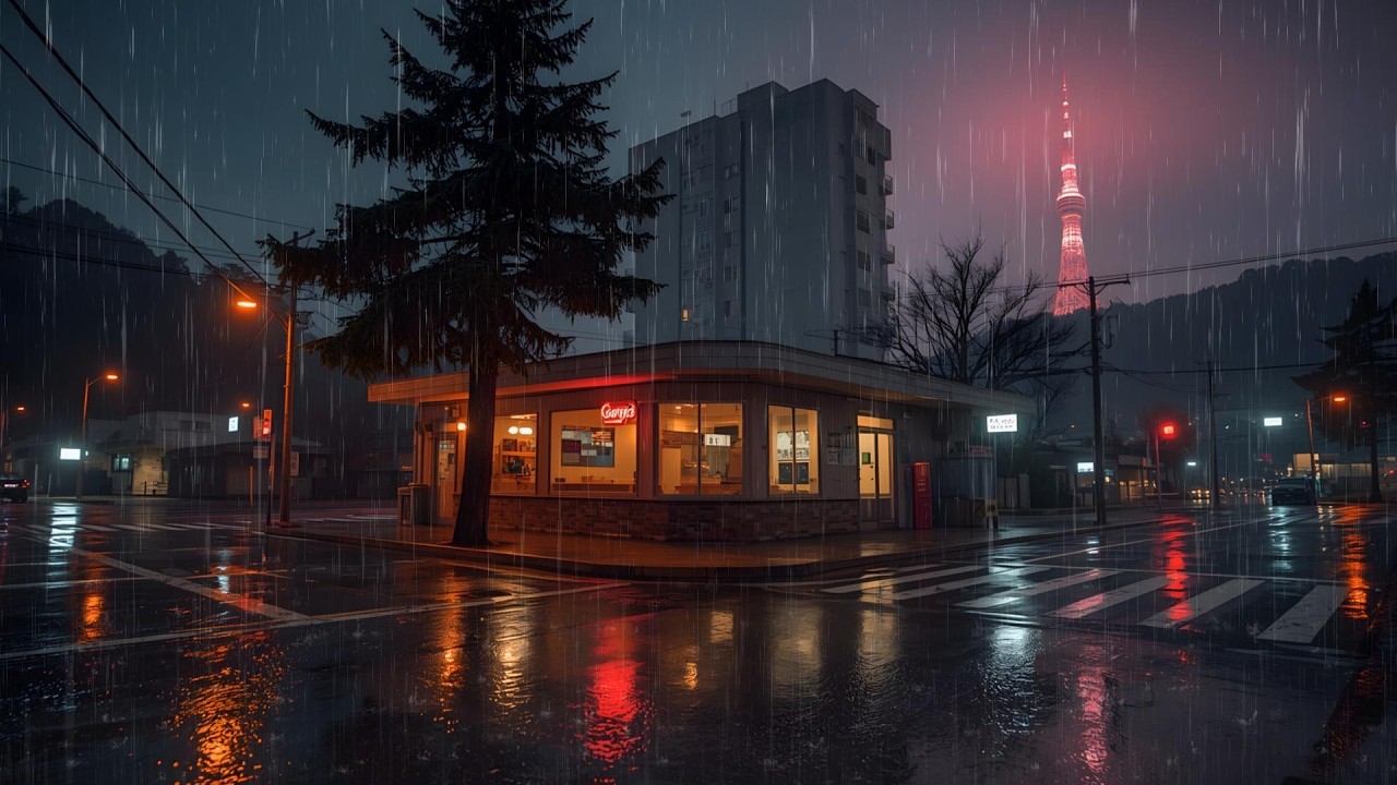 Rainy Night Anime Lofi 🌧️ Soft Beats to Help You Sleep