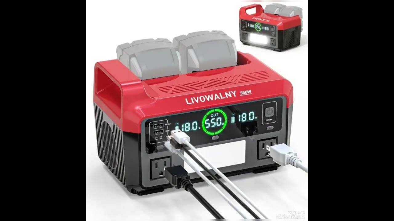 LIVOWALNY 550w Power Station Review Milwaukee battery 18V to AC 110V Power Inverter