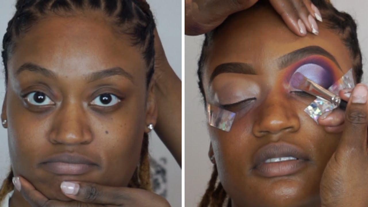 Dramatic Purple Cut Crease Tutorial | How to use  P Louise Base on Dark Skin