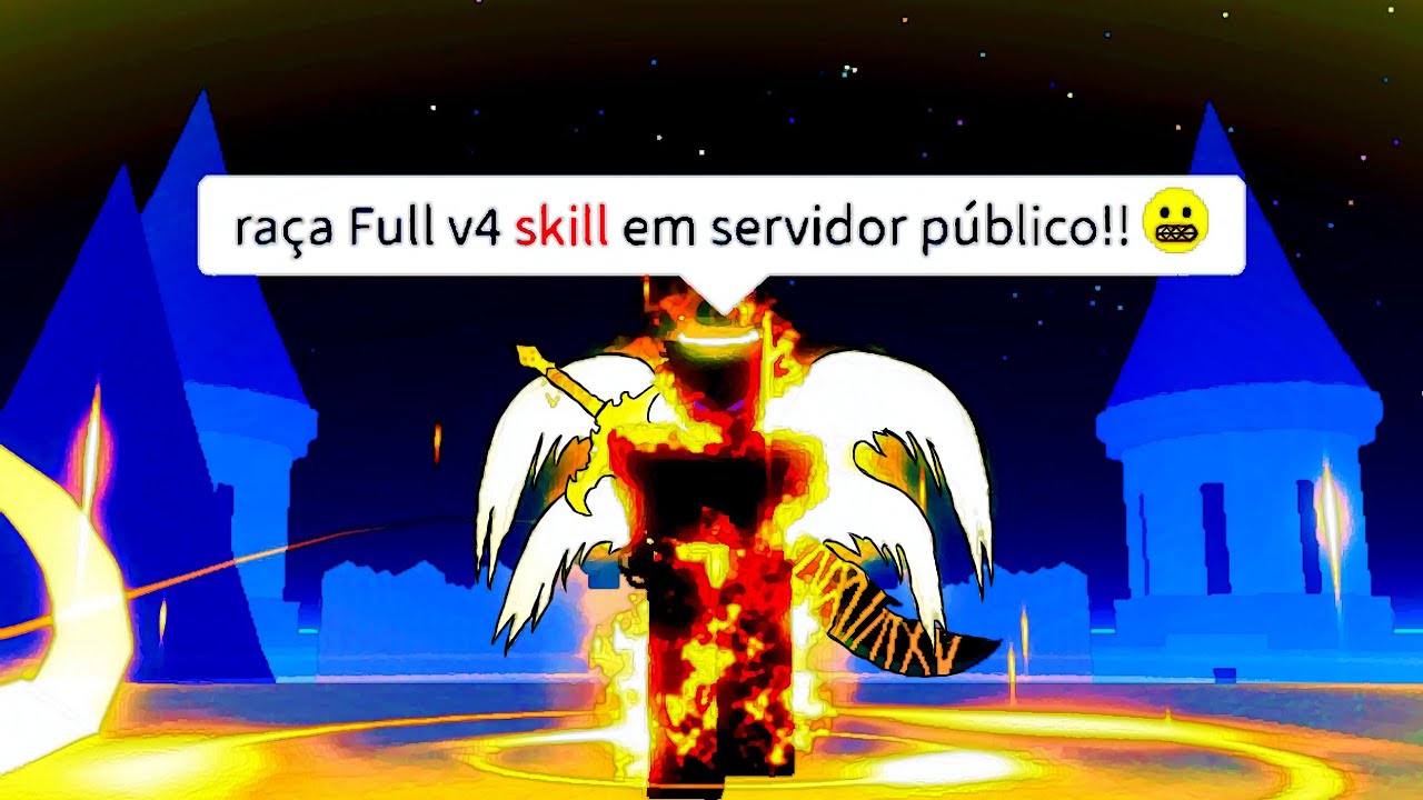 pegando ANGEL FULL V4 SKILL em servidor PÚBLICO 🪽- Blox fruits