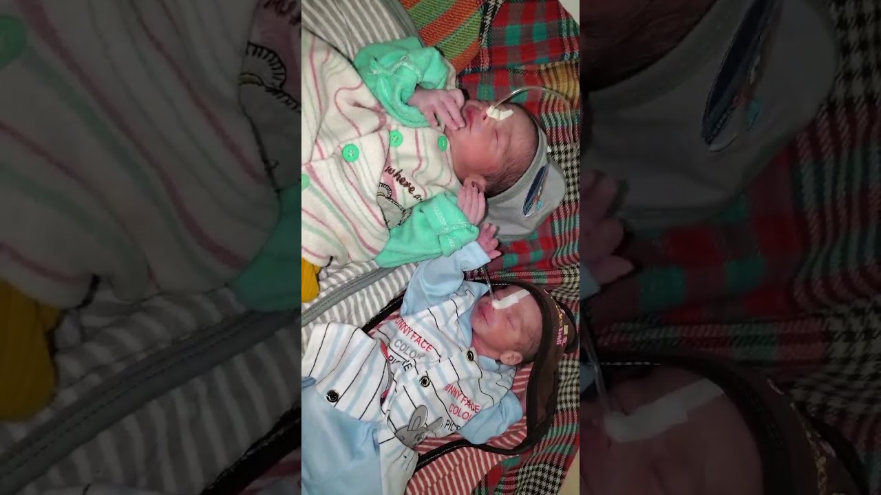 Two babies born at the same time, one is completely healthy,but the other Baby has a very low weight