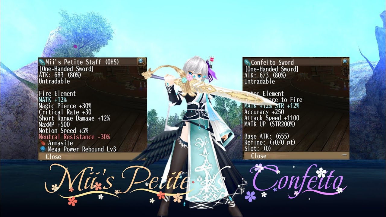 [Magic OMD] Confeito Sword Vs Mii's Petite Staff Damage Comparison | Toram Online